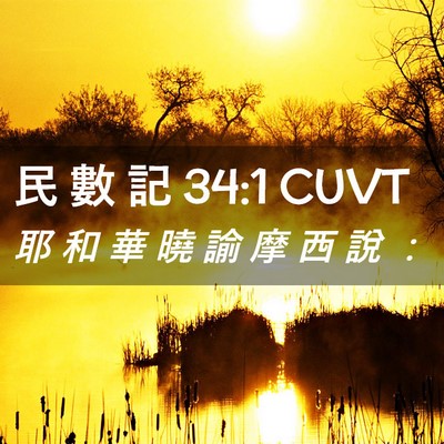 Picture 02 - 民 數 記 34:1 CUVT - 耶 和 華 曉 諭 摩 西 說 - Bible Verse Picture