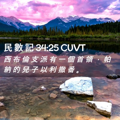 Picture 02 - 民 數 記 34:25 CUVT - 西 布 倫 支 派 有 一 個 首 領 ， 帕 - Bible Verse Picture