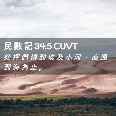 Picture 02 - 民 數 記 34:5 CUVT - 從 押 們 轉 到 埃 及 小 河 ， 直 通 - Bible Verse Picture