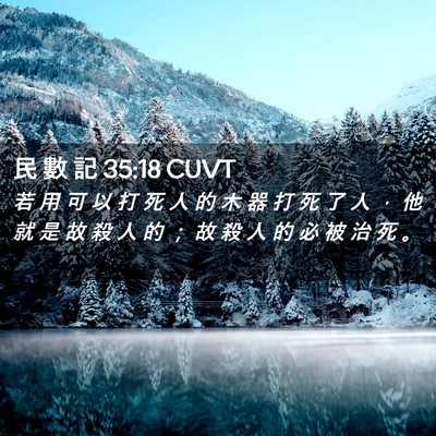 Picture 02 - 民 數 記 35:18 CUVT - 若 用 可 以 打 死 人 的 木 器 打 死 - Bible Verse Picture