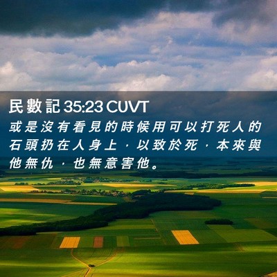 Picture 02 - 民 數 記 35:23 CUVT - 或 是 沒 有 看 見 的 時 候 用 可 以 - Bible Verse Picture