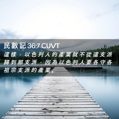 Picture 02 - 民 數 記 36:7 CUVT - 這 樣 ， 以 色 列 人 的 產 業 就 不 - Bible Verse Picture