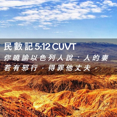 Picture 02 - 民 數 記 5:12 CUVT - 你 曉 諭 以 色 列 人 說 ： 人 的 妻 - Bible Verse Picture
