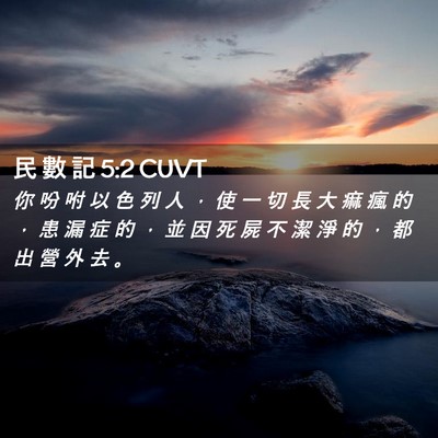 Picture 02 - 民 數 記 5:2 CUVT - 你 吩 咐 以 色 列 人 ， 使 一 切 長 - Bible Verse Picture