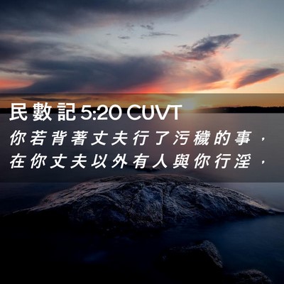 Picture 02 - 民 數 記 5:20 CUVT - 你 若 背 著 丈 夫 行 了 污 穢 的 事 - Bible Verse Picture