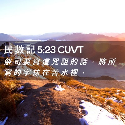 Picture 02 - 民 數 記 5:23 CUVT - 祭 司 要 寫 這 咒 詛 的 話 ， 將 所 - Bible Verse Picture