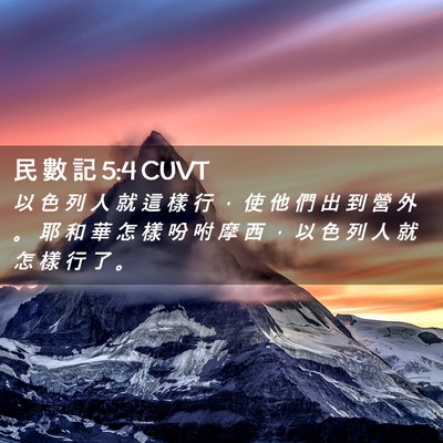 Picture 02 - 民 數 記 5:4 CUVT - 以 色 列 人 就 這 樣 行 ， 使 他 們 - Bible Verse Picture