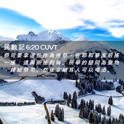 Picture 02 - 民 數 記 6:20 CUVT - 祭 司 要 拿 這 些 作 為 搖 祭 ， 在 - Bible Verse Picture
