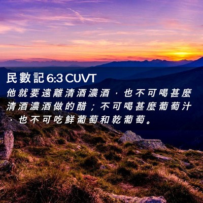 Picture 02 - 民 數 記 6:3 CUVT - 他 就 要 遠 離 清 酒 濃 酒 ， 也 不 - Bible Verse Picture