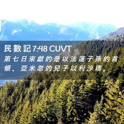 Picture 02 - 民 數 記 7:48 CUVT - 第 七 日 來 獻 的 是 以 法 蓮 子 孫 - Bible Verse Picture