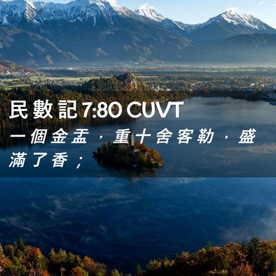 Picture 02 - 民 數 記 7:80 CUVT - 一 個 金 盂 ， 重 十 舍 客 勒 ， 盛 - Bible Verse Picture