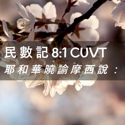 Picture 02 - 民 數 記 8:1 CUVT - 耶 和 華 曉 諭 摩 西 說 - Bible Verse Picture