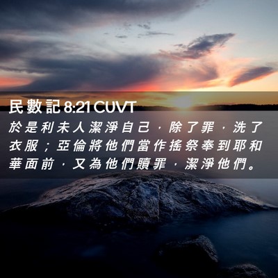 Picture 02 - 民 數 記 8:21 CUVT - 於 是 利 未 人 潔 淨 自 己 ， 除 了 - Bible Verse Picture