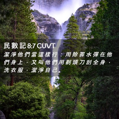 Picture 02 - 民 數 記 8:7 CUVT - 潔 淨 他 們 當 這 樣 行 ： 用 除 罪 - Bible Verse Picture
