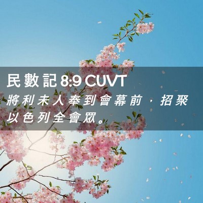 Picture 02 - 民 數 記 8:9 CUVT - 將 利 未 人 奉 到 會 幕 前 ， 招 聚 - Bible Verse Picture