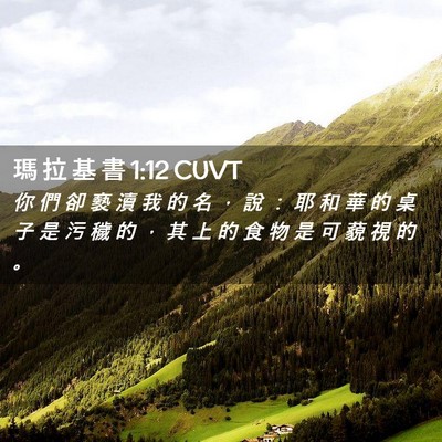 Picture 02 - 瑪 拉 基 書 1:12 CUVT - 你 們 卻 褻 瀆 我 的 名 ， 說 ： 耶 - Bible Verse Picture