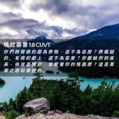 Picture 02 - 瑪 拉 基 書 1:8 CUVT - 你 們 將 瞎 眼 的 獻 為 祭 物 ， 這 - Bible Verse Picture