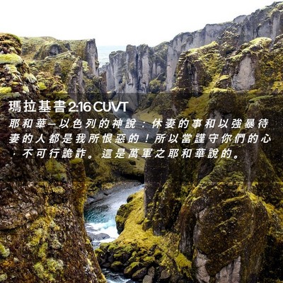 Picture 02 - 瑪 拉 基 書 2:16 CUVT - 耶 和 華 ─ 以 色 列 的 神 說 ： 休 - Bible Verse Picture