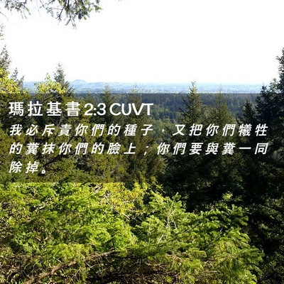 Picture 02 - 瑪 拉 基 書 2:3 CUVT - 我 必 斥 責 你 們 的 種 子 ， 又 把 - Bible Verse Picture