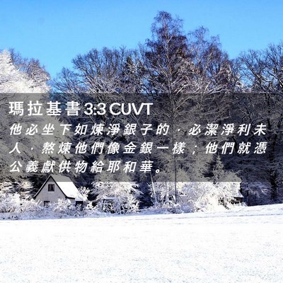 Picture 02 - 瑪 拉 基 書 3:3 CUVT - 他 必 坐 下 如 煉 淨 銀 子 的 ， 必 - Bible Verse Picture