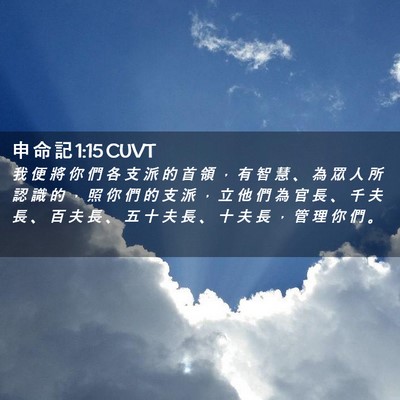 Picture 02 - 申 命 記 1:15 CUVT - 我 便 將 你 們 各 支 派 的 首 領 ， - Bible Verse Picture