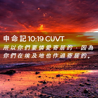 Picture 02 - 申 命 記 10:19 CUVT - 所 以 你 們 要 憐 愛 寄 居 的 ， 因 - Bible Verse Picture