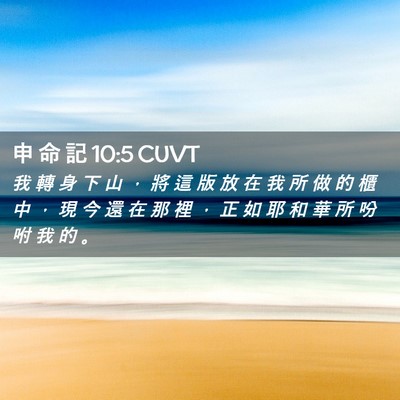 Picture 02 - 申 命 記 10:5 CUVT - 我 轉 身 下 山 ， 將 這 版 放 在 我 - Bible Verse Picture