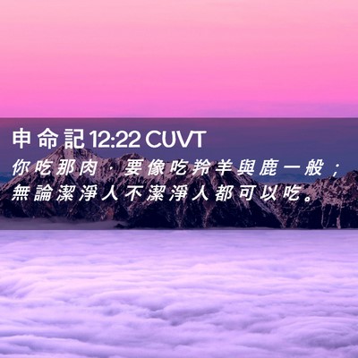 Picture 02 - 申 命 記 12:22 CUVT - 你 吃 那 肉 ， 要 像 吃 羚 羊 與 鹿 - Bible Verse Picture