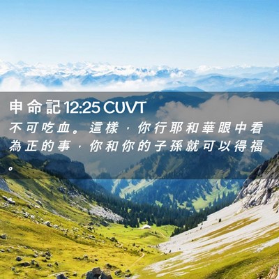 Picture 02 - 申 命 記 12:25 CUVT - 不 可 吃 血 。 這 樣 ， 你 行 耶 和 - Bible Verse Picture