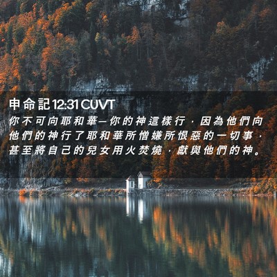 Picture 02 - 申 命 記 12:31 CUVT - 你 不 可 向 耶 和 華 ─ 你 的 神 這 - Bible Verse Picture