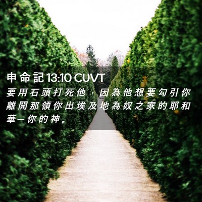 Picture 02 - 申 命 記 13:10 CUVT - 要 用 石 頭 打 死 他 ， 因 為 他 想 - Bible Verse Picture