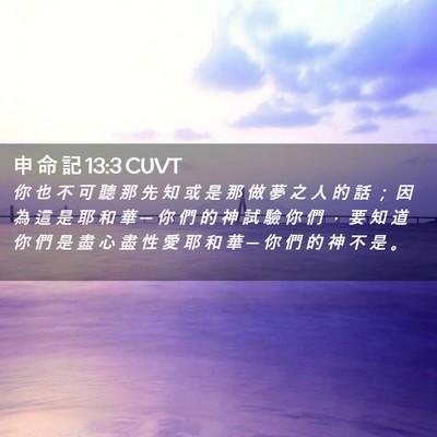Picture 02 - 申 命 記 13:3 CUVT - 你 也 不 可 聽 那 先 知 或 是 那 做 - Bible Verse Picture
