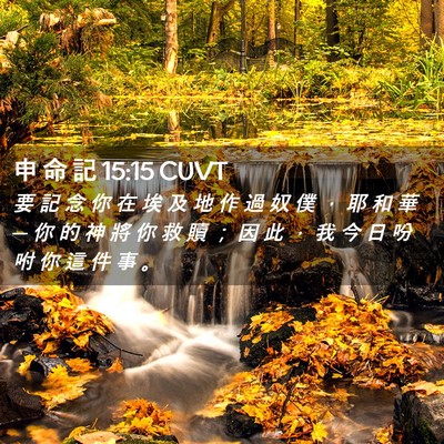 Picture 02 - 申 命 記 15:15 CUVT - 要 記 念 你 在 埃 及 地 作 過 奴 僕 - Bible Verse Picture
