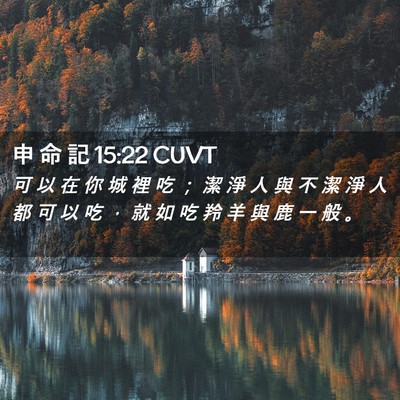 Picture 02 - 申 命 記 15:22 CUVT - 可 以 在 你 城 裡 吃 ； 潔 淨 人 與 - Bible Verse Picture