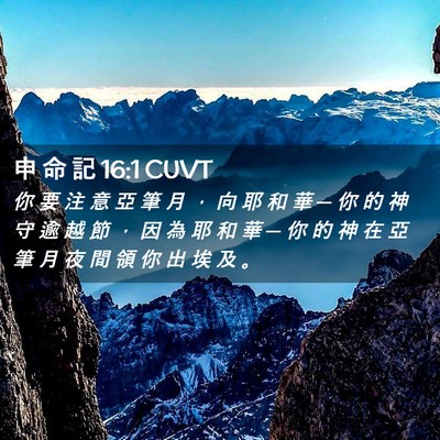 Picture 02 - 申 命 記 16:1 CUVT - 你 要 注 意 亞 筆 月 ， 向 耶 和 華 - Bible Verse Picture