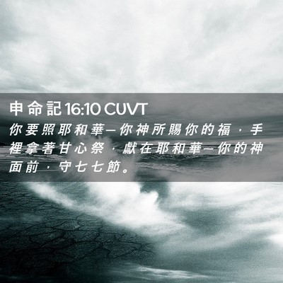 Picture 02 - 申 命 記 16:10 CUVT - 你 要 照 耶 和 華 ─ 你 神 所 賜 你 - Bible Verse Picture