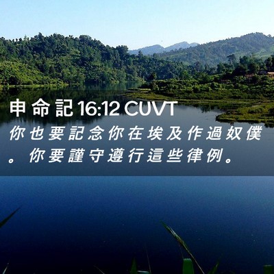 Picture 02 - 申 命 記 16:12 CUVT - 你 也 要 記 念 你 在 埃 及 作 過 奴 - Bible Verse Picture