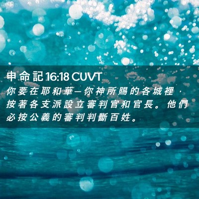 Picture 02 - 申 命 記 16:18 CUVT - 你 要 在 耶 和 華 ─ 你 神 所 賜 的 - Bible Verse Picture