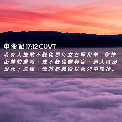 Picture 02 - 申 命 記 17:12 CUVT - 若 有 人 擅 敢 不 聽 從 那 侍 立 在 - Bible Verse Picture