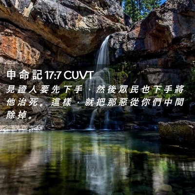 Picture 02 - 申 命 記 17:7 CUVT - 見 證 人 要 先 下 手 ， 然 後 眾 民 - Bible Verse Picture