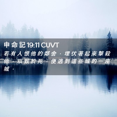 Picture 02 - 申 命 記 19:11 CUVT - 若 有 人 恨 他 的 鄰 舍 ， 埋 伏 著 - Bible Verse Picture