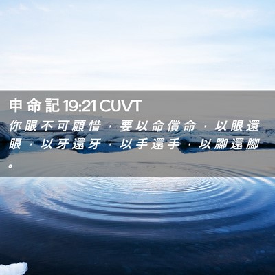Picture 02 - 申 命 記 19:21 CUVT - 你 眼 不 可 顧 惜 ， 要 以 命 償 命 - Bible Verse Picture
