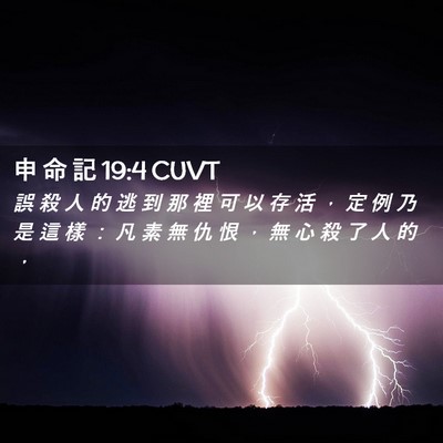 Picture 02 - 申 命 記 19:4 CUVT - 誤 殺 人 的 逃 到 那 裡 可 以 存 活 - Bible Verse Picture