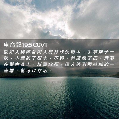 Picture 02 - 申 命 記 19:5 CUVT - 就 如 人 與 鄰 舍 同 入 樹 林 砍 伐 - Bible Verse Picture