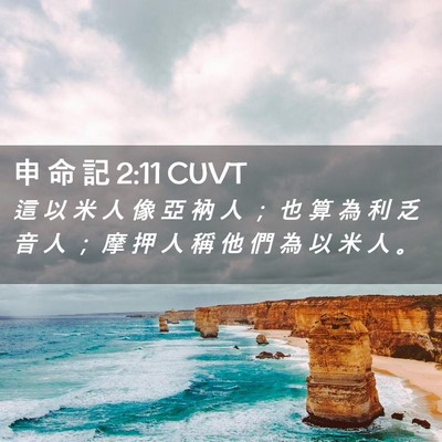 Picture 02 - 申 命 記 2:11 CUVT - 這 以 米 人 像 亞 衲 人 ； 也 算 為 - Bible Verse Picture