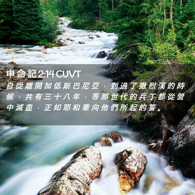 Picture 02 - 申 命 記 2:14 CUVT - 自 從 離 開 加 低 斯 巴 尼 亞 ， 到 - Bible Verse Picture