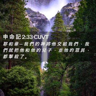 Picture 02 - 申 命 記 2:33 CUVT - 耶 和 華 ─ 我 們 的 神 將 他 交 給 - Bible Verse Picture