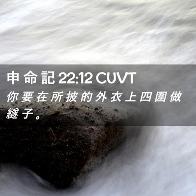 Picture 02 - 申 命 記 22:12 CUVT - 你 要 在 所 披 的 外 衣 上 四 圍 做 - Bible Verse Picture