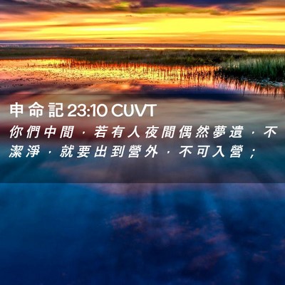 Picture 02 - 申 命 記 23:10 CUVT - 你 們 中 間 ， 若 有 人 夜 間 偶 然 - Bible Verse Picture