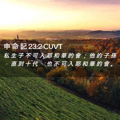 Picture 02 - 申 命 記 23:2 CUVT - 私 生 子 不 可 入 耶 和 華 的 會 ； - Bible Verse Picture